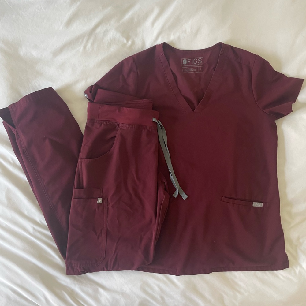 Figs Scrub Set - Burgundy